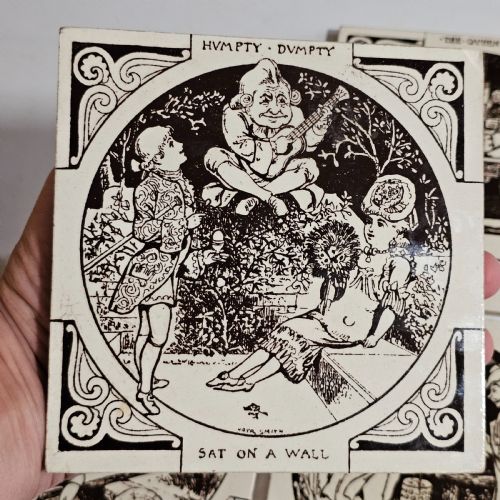 SET 4 X ANTIQUE MINTON HOLLINS CO NURSERY RHYME TILES - ADDITIONAL PHOTO 9