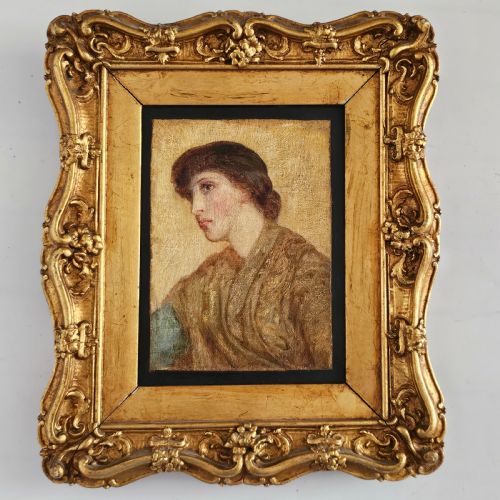 PRERAPHAELITE PAINTING OF A YOUNG WOMAN IN THE MANNER OF ARTHUR HUGHES C1875 - ADDITIONAL PHOTO 7