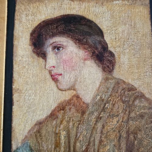 PRERAPHAELITE PAINTING OF A YOUNG WOMAN IN THE MANNER OF ARTHUR HUGHES C1875 - ADDITIONAL PHOTO 10
