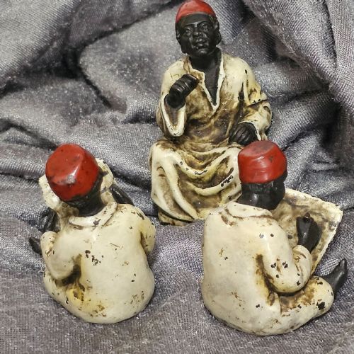 COLDPAINTED BRONZE FIGURINES ARABIAN SCHOLARS TEACHER TRIO STAMPED B FOR FRANZ BERGMAN - ADDITIONAL PHOTO 18