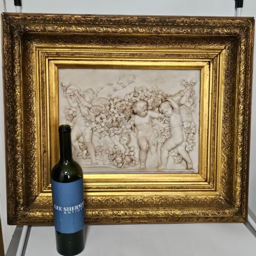 FABULOUS LARGE EARLY 20THC FRAMED ALABASTER RELIEF PANEL - ADDITIONAL PHOTO 1