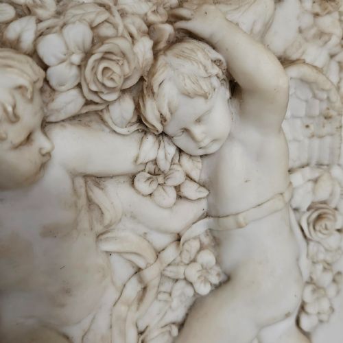 FABULOUS LARGE EARLY 20THC FRAMED ALABASTER RELIEF PANEL - ADDITIONAL PHOTO 6