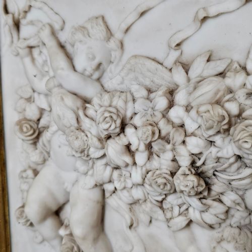 FABULOUS LARGE EARLY 20THC FRAMED ALABASTER RELIEF PANEL - ADDITIONAL PHOTO 7