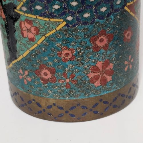 FINE LARGE CYLINDRICAL PAIR OF ORIENTAL CLOISONNE VASES C1900 305CM - ADDITIONAL PHOTO 8