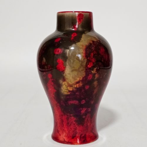 DELIGHTFUL ROYAL DOULTON ENGLAND FLAMBE WARE VASE SIGNED FM FRED MOORE - ADDITIONAL PHOTO 3