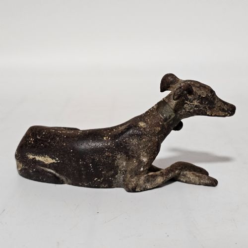FABULOUS 19THC CAST IRON SEATED GREYHOUND DESK WEIGHT - ADDITIONAL PHOTO 3
