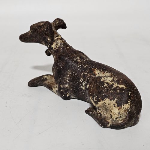 FABULOUS 19THC CAST IRON SEATED GREYHOUND DESK WEIGHT - ADDITIONAL PHOTO 6