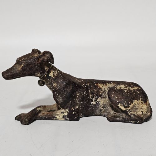 FABULOUS 19THC CAST IRON SEATED GREYHOUND DESK WEIGHT - ADDITIONAL PHOTO 7