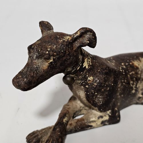 FABULOUS 19THC CAST IRON SEATED GREYHOUND DESK WEIGHT - ADDITIONAL PHOTO 8