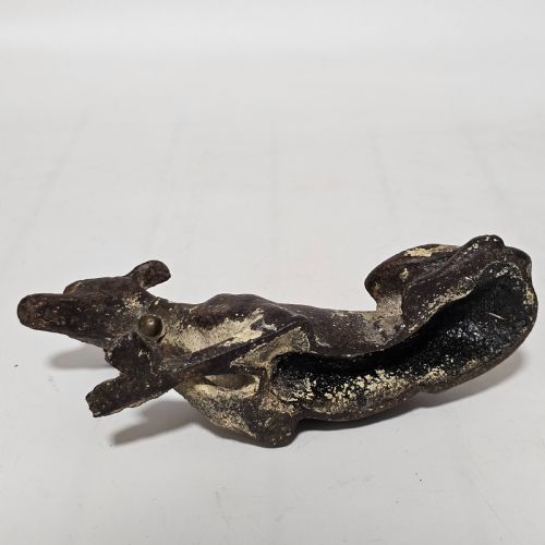 FABULOUS 19THC CAST IRON SEATED GREYHOUND DESK WEIGHT - ADDITIONAL PHOTO 9