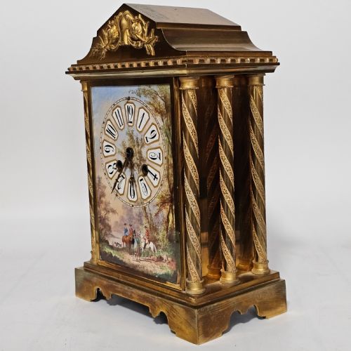 19TH CENTURY FRENCH GILT BRONZE PORCELAIN MANTEL CLOCK - ADDITIONAL PHOTO 5