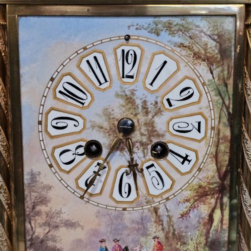 19TH CENTURY FRENCH GILT BRONZE PORCELAIN MANTEL CLOCK - ADDITIONAL PHOTO 6