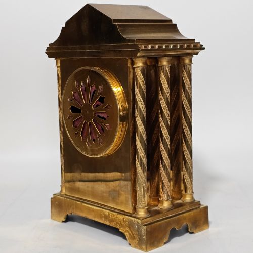 19TH CENTURY FRENCH GILT BRONZE PORCELAIN MANTEL CLOCK - ADDITIONAL PHOTO 9