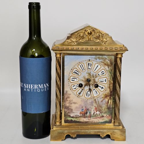 19TH CENTURY FRENCH GILT BRONZE PORCELAIN MANTEL CLOCK - ADDITIONAL PHOTO 12