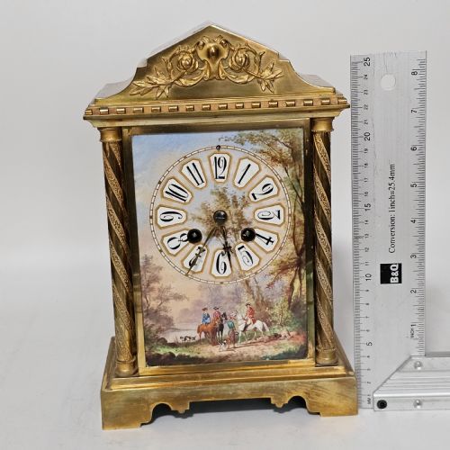 19TH CENTURY FRENCH GILT BRONZE PORCELAIN MANTEL CLOCK - ADDITIONAL PHOTO 13