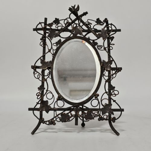 EXQUISITE ANTIQUE EASEL BACKED DRESSING TABLE MIRROR C1890 - ADDITIONAL PHOTO 1
