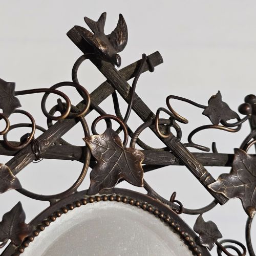 EXQUISITE ANTIQUE EASEL BACKED DRESSING TABLE MIRROR C1890 - ADDITIONAL PHOTO 4