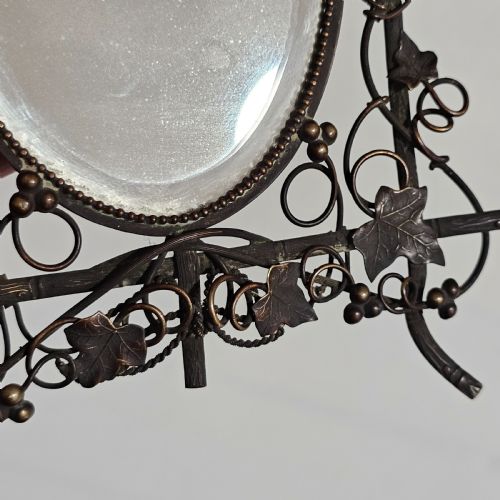 EXQUISITE ANTIQUE EASEL BACKED DRESSING TABLE MIRROR C1890 - ADDITIONAL PHOTO 7