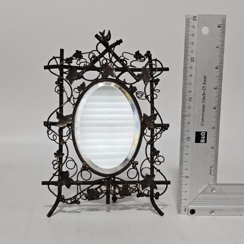 EXQUISITE ANTIQUE EASEL BACKED DRESSING TABLE MIRROR C1890 - ADDITIONAL PHOTO 8