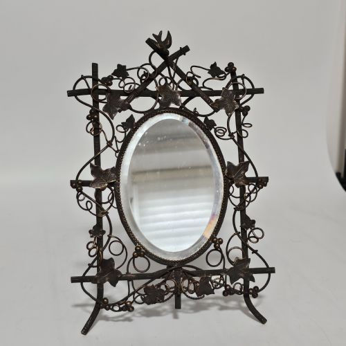 EXQUISITE ANTIQUE EASEL BACKED DRESSING TABLE MIRROR C1890 - ADDITIONAL PHOTO 9