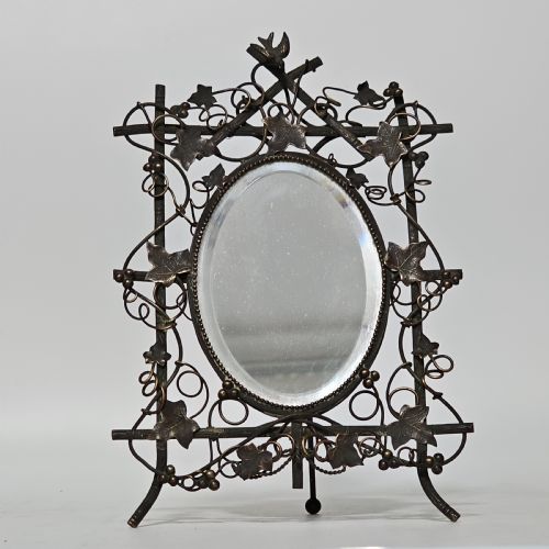 EXQUISITE ANTIQUE EASEL BACKED DRESSING TABLE MIRROR C1890 - ADDITIONAL PHOTO 10