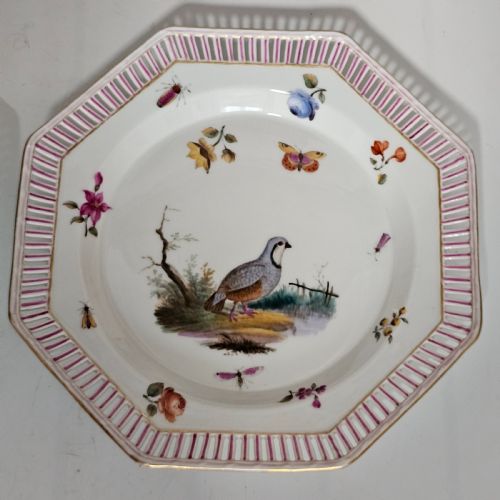 FOUR ANTIQUE KPM BERLIN PORCELAIN OCTAGONAL FRETTED PAINTED PLATES - ADDITIONAL PHOTO 11