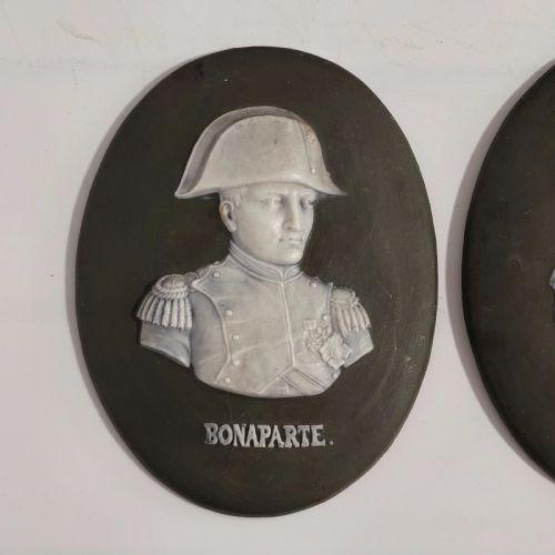 3 X RELIEF BASALT PORTRAIT PLAQUES DUKE OF WELLINGTON NAPOLEON BONAPARTE LORD NELSON - ADDITIONAL PHOTO 2