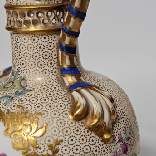 STUNNING PAIR OF REGENCY DERBY STYLE HANDPAINTED PORCELAIN VASES C18101825 - ADDITIONAL PHOTO 6