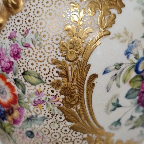 STUNNING PAIR OF REGENCY DERBY STYLE HANDPAINTED PORCELAIN VASES C18101825 - ADDITIONAL PHOTO 20