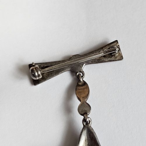 VINTAGE STERLING SILVER MARCASITE VINTAGE NURSES WATCH BROOCH WORKING - ADDITIONAL PHOTO 8