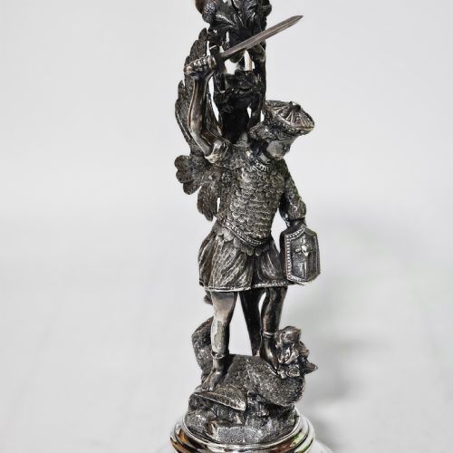 19THC ST GEORGE SLAYING THE DRAGON SP GLASS EPERGNE JAMES DEAKIN - ADDITIONAL PHOTO 3