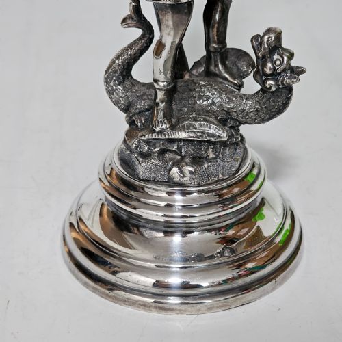19THC ST GEORGE SLAYING THE DRAGON SP GLASS EPERGNE JAMES DEAKIN - ADDITIONAL PHOTO 6