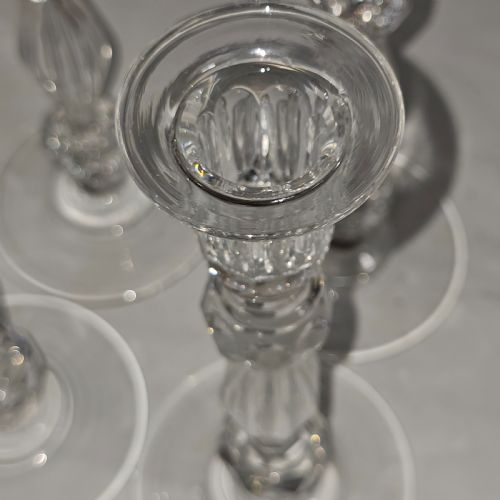 SET OF FOUR MATCHING CRYSTAL CUT CANDLESTICKS LATE 19THC - ADDITIONAL PHOTO 6