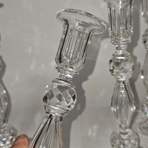 SET OF FOUR MATCHING CRYSTAL CUT CANDLESTICKS LATE 19THC - ADDITIONAL PHOTO 10