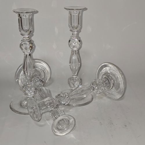 SET OF FOUR MATCHING CRYSTAL CUT CANDLESTICKS LATE 19THC - ADDITIONAL PHOTO 12