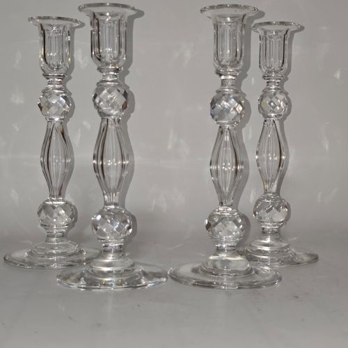 SET OF FOUR MATCHING CRYSTAL CUT CANDLESTICKS LATE 19THC - ADDITIONAL PHOTO 13
