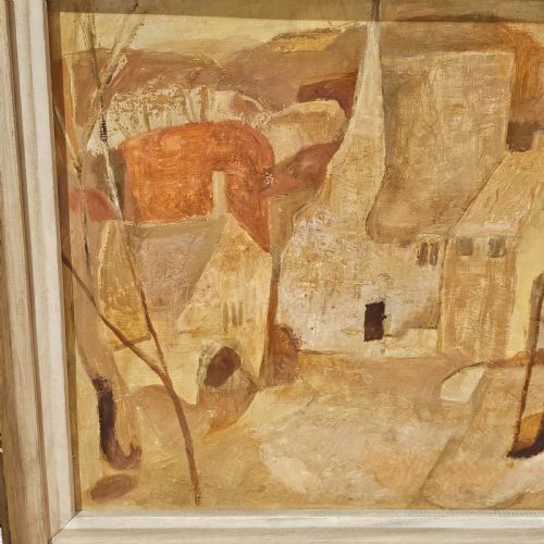 MARJORIE HAWKES OIL ON BOARD BRITISH MID 20TH CENTURY A COTSWOLD VILLAGE - ADDITIONAL PHOTO 2