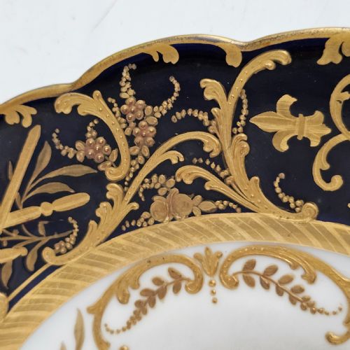 EXCEPTIONAL QUALITY PAIR OF SEVRES HAND PAINTED FRENCH 19TH CENTURY PORTRAIT PLATES OF LOUIS XV MDME LUKINSKA - ADDITIONAL PHOTO 7