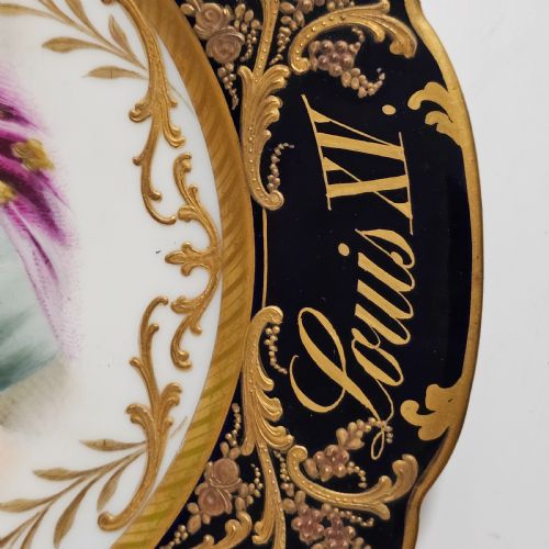 EXCEPTIONAL QUALITY PAIR OF SEVRES HAND PAINTED FRENCH 19TH CENTURY PORTRAIT PLATES OF LOUIS XV MDME LUKINSKA - ADDITIONAL PHOTO 8