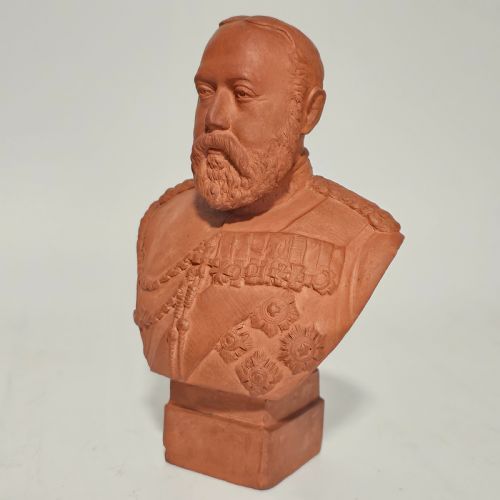 antique teracotta bust of king edward vii signed 'jpalmer 1902' - CATEGORY: ANTIQUE CERAMICS - DATED 1900
