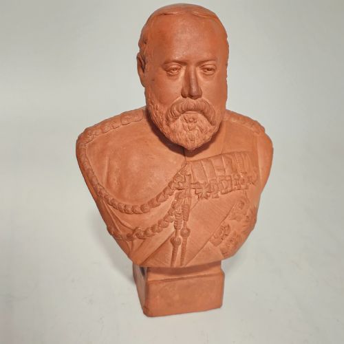 ANTIQUE TERACOTTA BUST OF KING EDWARD VII SIGNED 'JPALMER 1902' - ADDITIONAL PHOTO 2