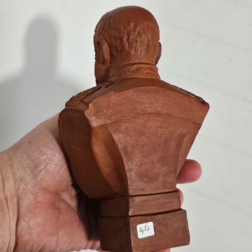 ANTIQUE TERACOTTA BUST OF KING EDWARD VII SIGNED 'JPALMER 1902' - ADDITIONAL PHOTO 11
