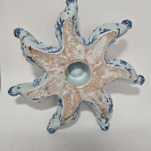 INCREDIBLE LATE 19THEARLY 20THC 43CM CANTAGALLI BLUE AND WHITE MAIOLICA STARFISH - ADDITIONAL PHOTO 2