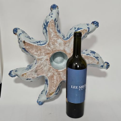 INCREDIBLE LATE 19THEARLY 20THC 43CM CANTAGALLI BLUE AND WHITE MAIOLICA STARFISH - ADDITIONAL PHOTO 3
