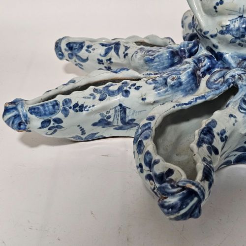 INCREDIBLE LATE 19THEARLY 20THC 43CM CANTAGALLI BLUE AND WHITE MAIOLICA STARFISH - ADDITIONAL PHOTO 4