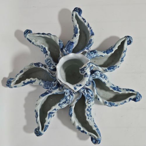INCREDIBLE LATE 19THEARLY 20THC 43CM CANTAGALLI BLUE AND WHITE MAIOLICA STARFISH - ADDITIONAL PHOTO 9