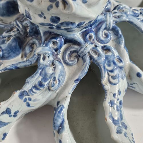 INCREDIBLE LATE 19THEARLY 20THC 43CM CANTAGALLI BLUE AND WHITE MAIOLICA STARFISH - ADDITIONAL PHOTO 11