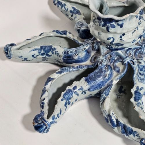 INCREDIBLE LATE 19THEARLY 20THC 43CM CANTAGALLI BLUE AND WHITE MAIOLICA STARFISH - ADDITIONAL PHOTO 13