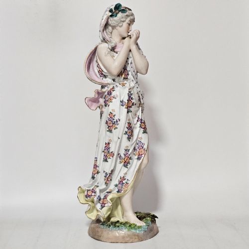 STUNNING LARGE 19THC PORCELAIN FIGURE BLUE CROSSED SWORDS MARK 47CM IN HEIGHT - ADDITIONAL PHOTO 2