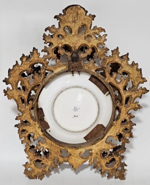 FABULOUS 19THC VIENNA SIGNED PORCELAIN PLATE 'RUTH' HOUSED WITHIN A STUNNING 54CM 19THC FLORENTINE FRAME - ADDITIONAL PHOTO 5